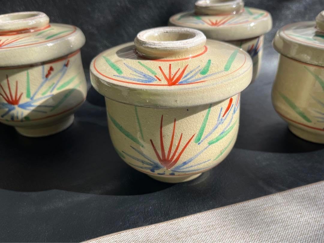 やちむん 仁王窯 小橋川永昌さん 蓋付き丼 小丼 蒸し碗 4点 壺屋焼